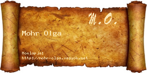 Mohr Olga névjegykártya