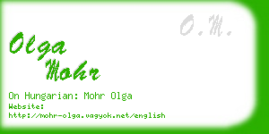 olga mohr business card